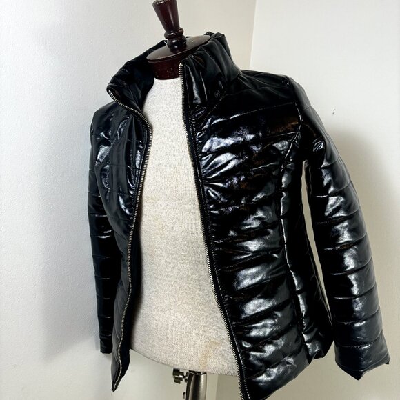 Women's Faux Leather Style Jacket NWOT Size M / S US Black Made in Italy - Picture 8 of 12